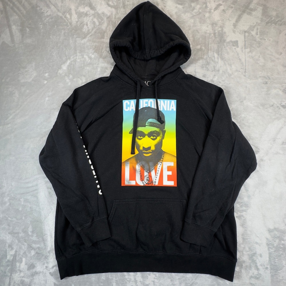 2Pac Tupac California Love Hoodie Black Official‎ Bravado Licensed Sleeve Print